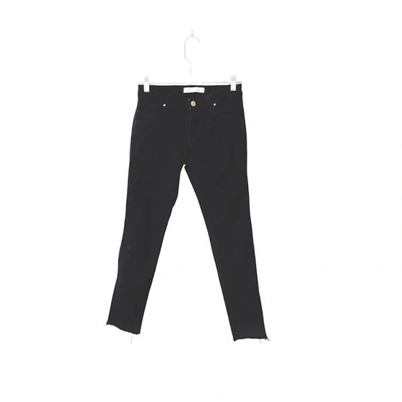 Zara Basic Z1975 Black Low Rise Frayed Ankle Skinny Jeans 4 Women’s - Picture 1 of 9